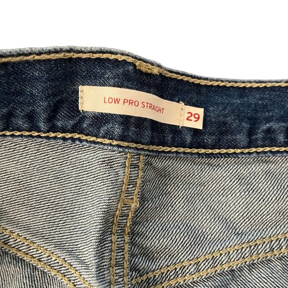 New Levi's 501 Women's Distressed Low Pro Straight Leg Blue Denim Pants, Size 29 - Picture 7 of 11